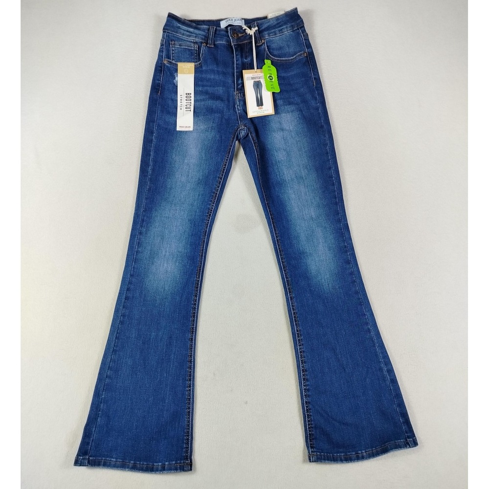 Wax Jean Jeans Womens 5/27 Blue Bootcut Sustainable Denim Repreve Distressed